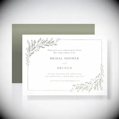 Rustic Italian-themed bridal shower invitation