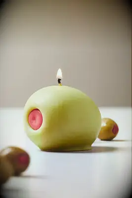 Olive candle for Italian themed bridal shower