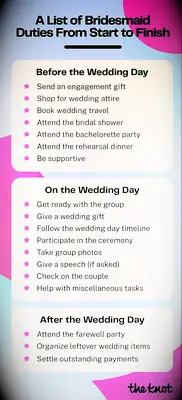 Free, Printable Bridesmaid Duties Checklist