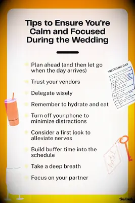 15 conseils et conseils du jour du mariage pour être complètement présent
