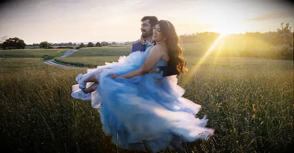 couple dancing; having fun while planning a wedding