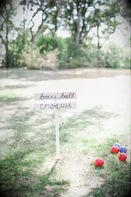 Bocce ball and croquet lawn games for wedding guests