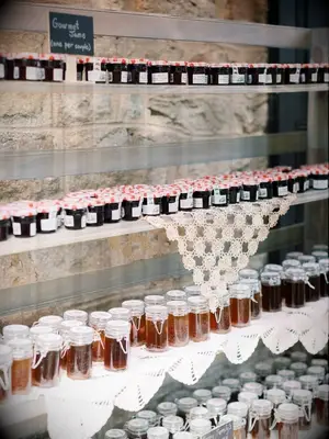 jars of jam and honey