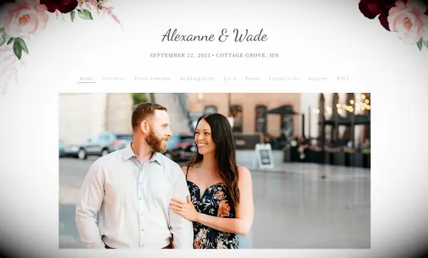 wedding website our story example