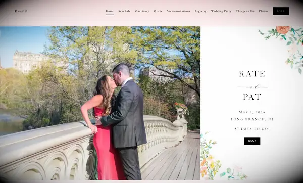 wedding website our story example