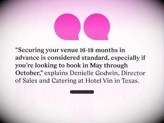 wedding planning checklist quote from hotel manager