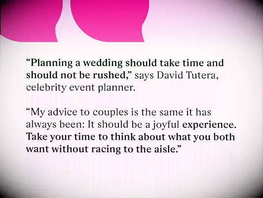 wedding planning timeline quote from David Tutera