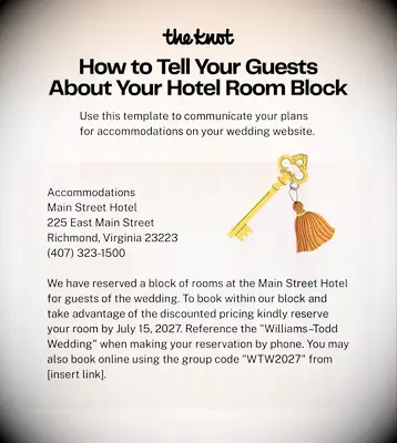 Hotel block wording for wedding invitations
