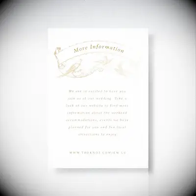 Vintage toile foil wedding enclosure cards from Tartarusfarms