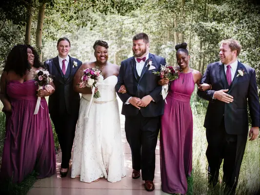 Bridesmaid updos bow bun