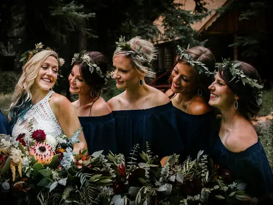 Bridesmaid updo flower crown