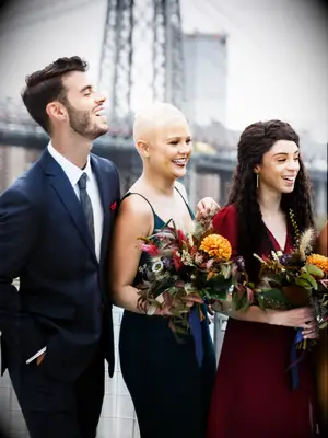 Bridesmaid half updo braids