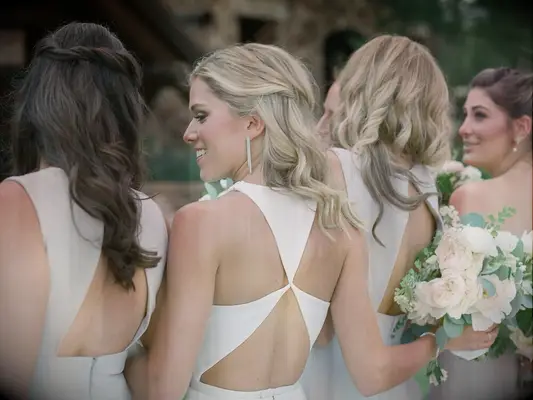 Bridesmaid half updo twisted