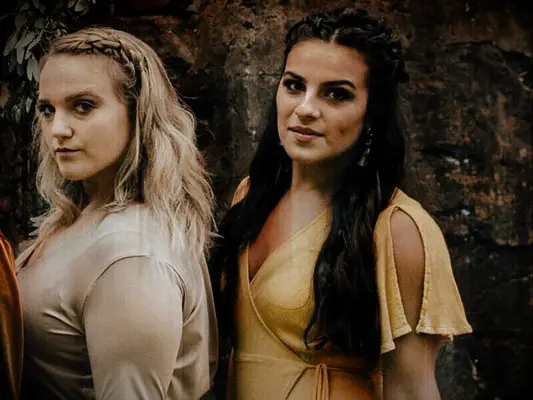 Bridesmaid half updo braided back