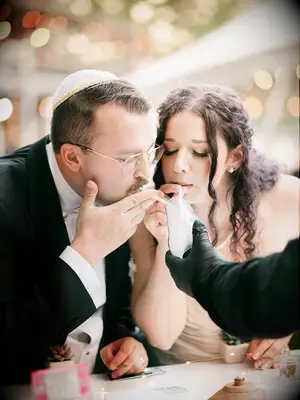 Weed vapor in glass at wedding