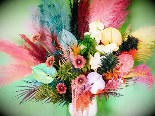 Cannabis bouquet at wedding