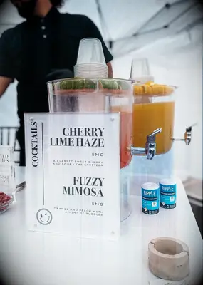 Cannabis-infused drinks at weed wedding