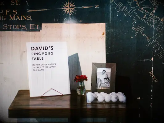 how to honor loved one at wedding ping pong themed memory table