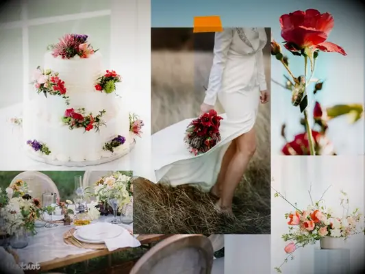 Collage of flower arrangements