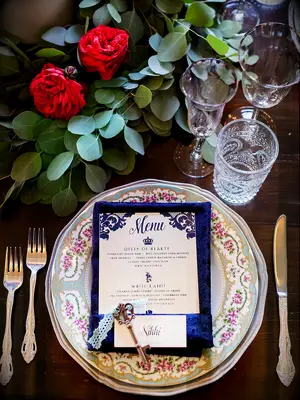 alice in wonderland wedding ideas custom menu