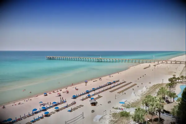 oceanfront view at wedding rental home in panama city beach, florida