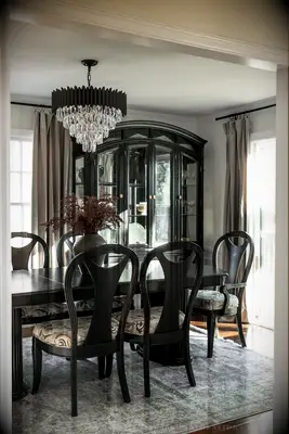 luxury dining room at vrbo wedding home rental in indianapolis