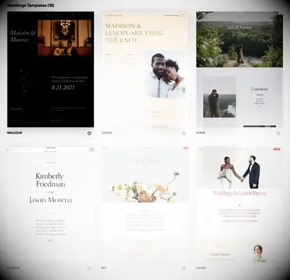 Squarespace wedding website