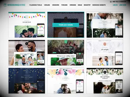 WeddingWire wedding website builder