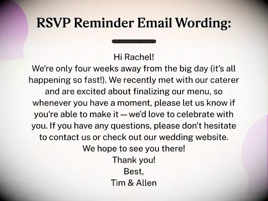 Reminder email wording
