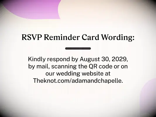 Reminder card wording