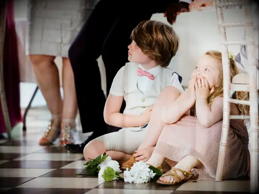 Children at a wedding reception