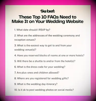 The top FAQs for your wedding website