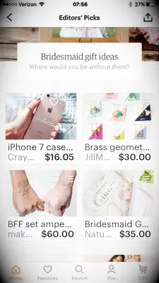 Etsy wedding app screenshot