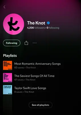 Spotify wedding playlist app