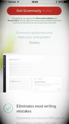 Grammarly wedding app screenshot