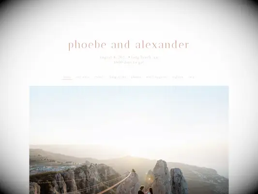 the knot free wedding website example with modern pink typography against simple white background