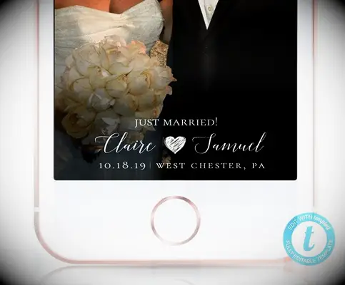 Just married wedding filter
