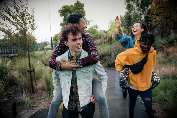 Two couples enjoying a double date