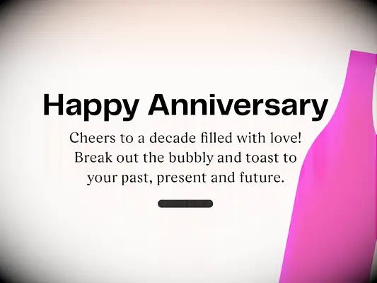 Happy Anniversary image with 10-year anniversary quote