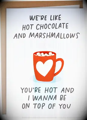 Hot chocolate and marshmallows valentine