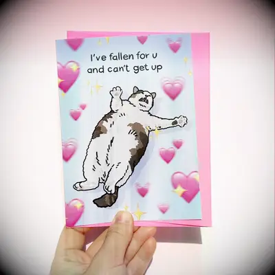 Funny cat themed card