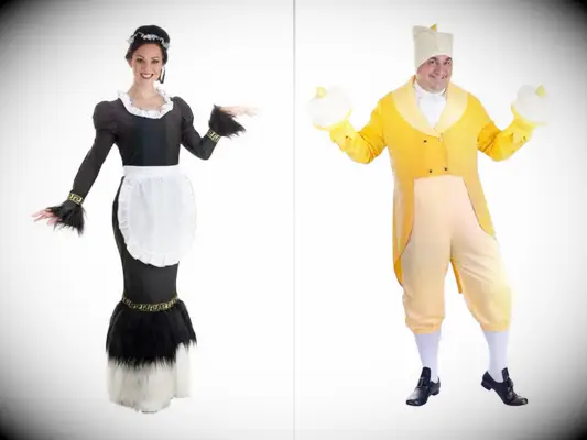 Couples Lumière and Plumette Disney Beauty and the Beast Halloween Costume