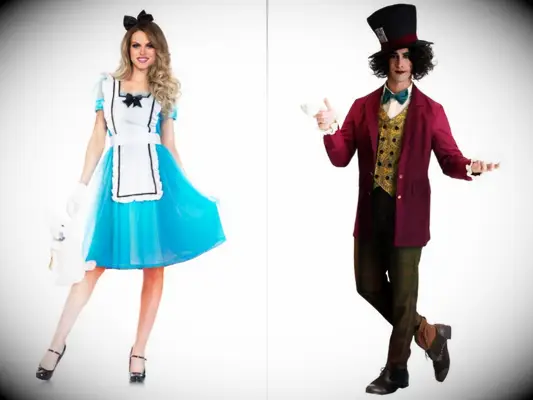 Couples Alice and Mad Hatter Disney Alice in Wonderland Halloween Costume 