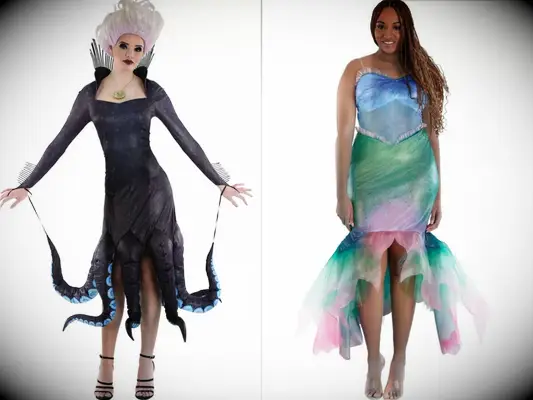 Couples ursula and ariel little mermaid Disney halloween costumes
