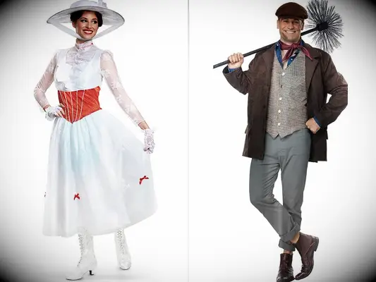 Couples Mary Poppins and Burt Disney halloween Costume