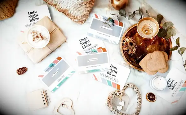 Date Night ideas scratch-off game for couples. 