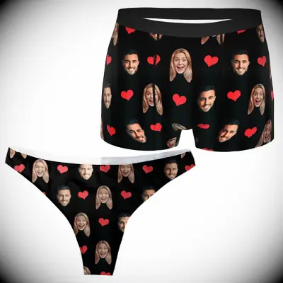 Face printed underwear set