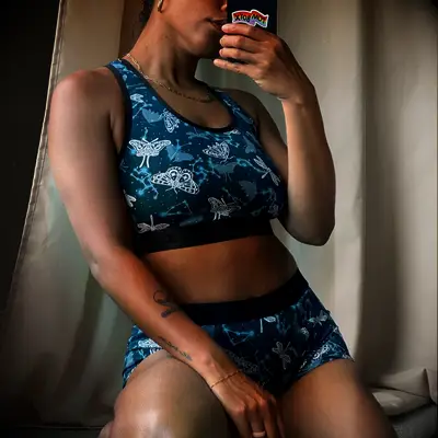 Comfortable butterfly bra and boxer underwear set