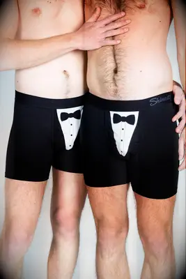 Matching couples tux boxers