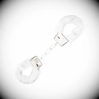 White fuzzy handcuffs from Lovers